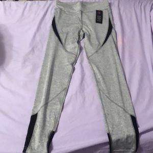 Popfit grey leggings with black mesh